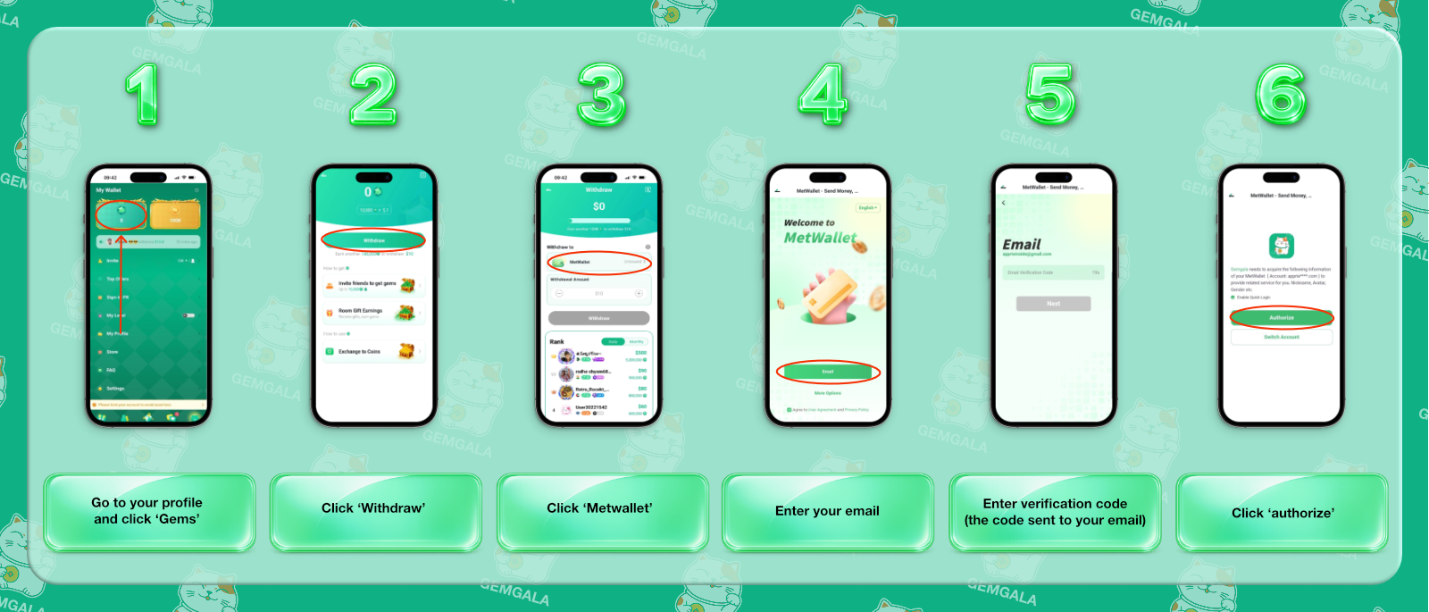 Gemgala Host Linking MetWallet Tutorial